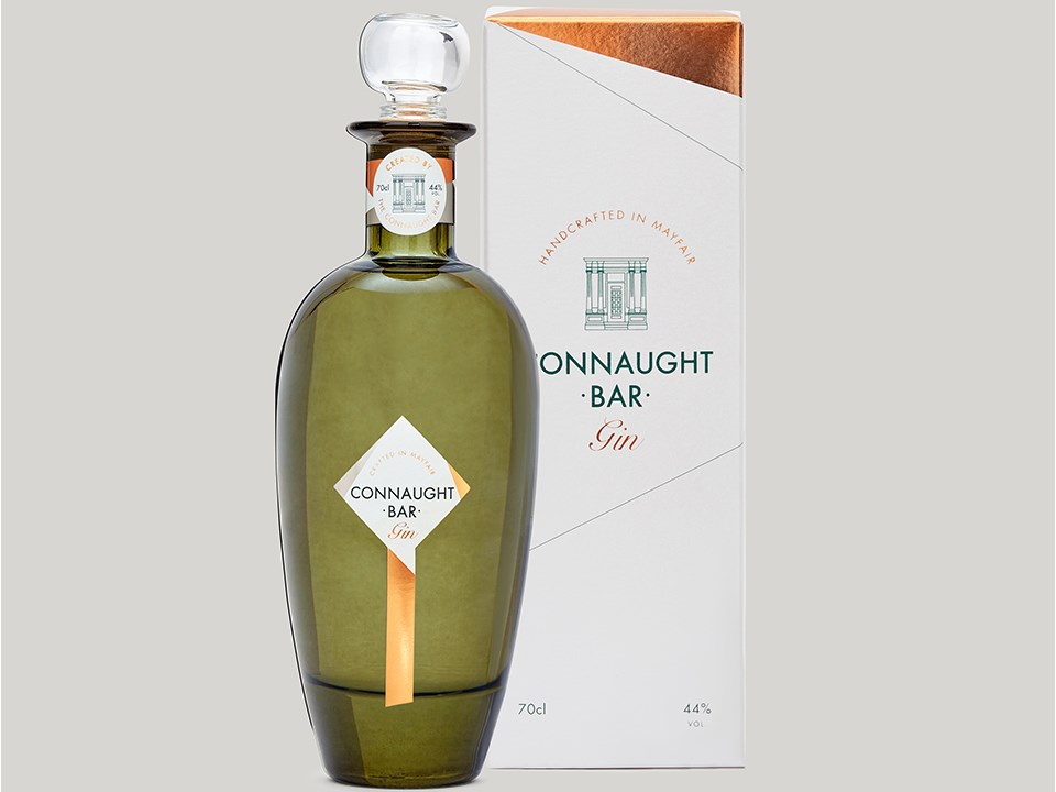 The presentation of Gin in a green bottle, and elegant packaging is the pride of The Connaught Bar.