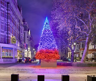 The Connaught Christmas tree is the vision of a conceptual artist and contemporary icon Sir Michael Craig-Martin in 2018.