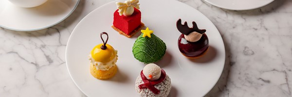 Festive afternoon tea cake selection