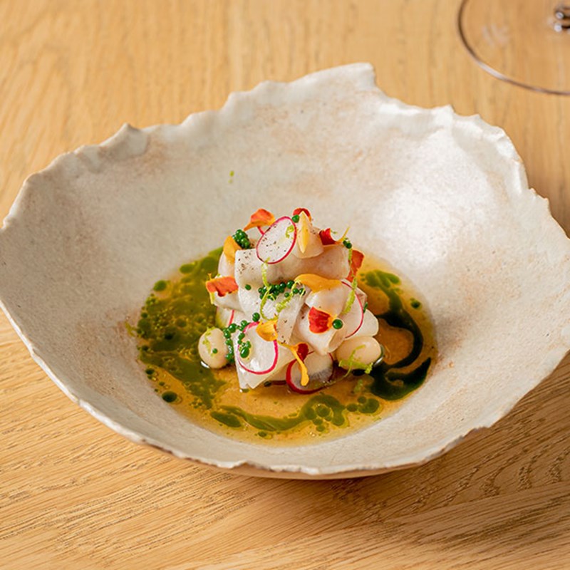 helene darroze food detail in a dish