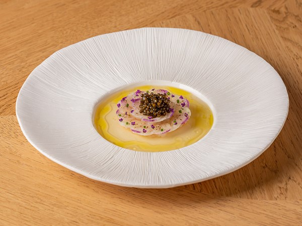 Course with caviar at Hélène Darroze