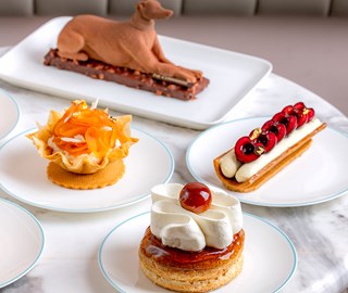 The Connaught Patisserie collection of cakes on a table