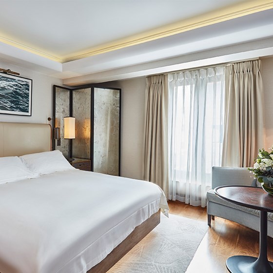 A view of one part of the interior from the bedroom in the Contemporary Superior Room.