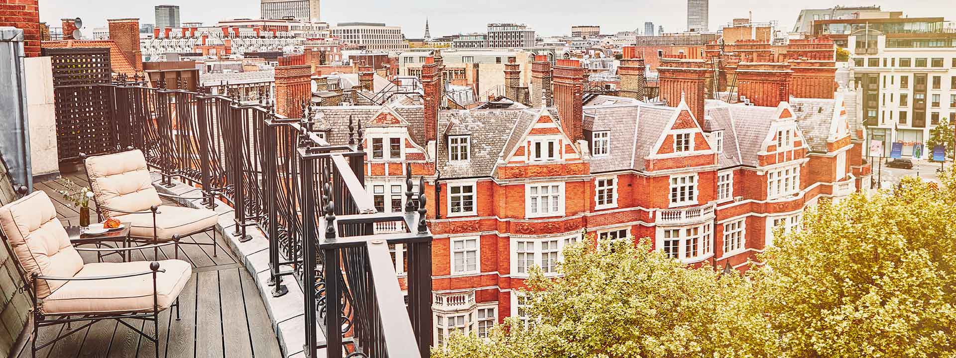 A view of the wrap-around terrace with stunning views from The Eagles Lodge, in The Connaught.