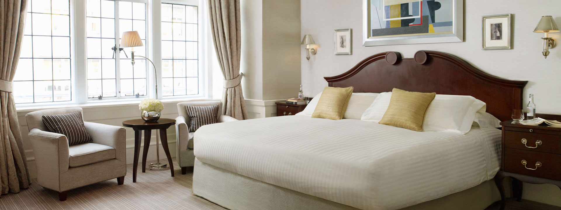Comfortable and spacious bed at the Grosvenor Suite.